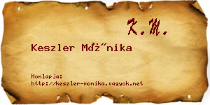 Keszler Mónika névjegykártya